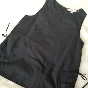 LOFT Ann Taylor Black Tie Side Tank Top Blouse